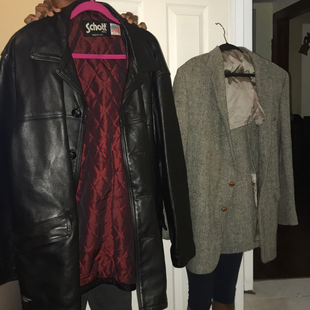 Leather Schott jacket and Wool blazer !